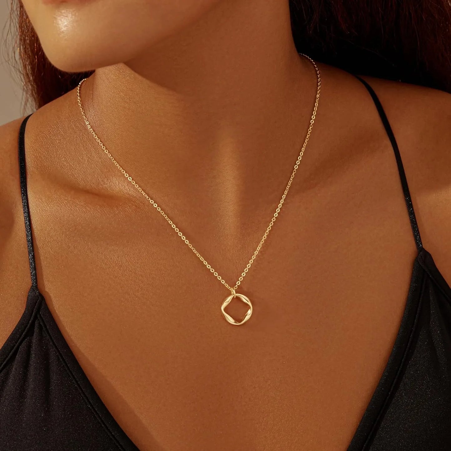 Layered Gold Necklaces Set - 14K Gold Plated Stackable Chain Choker Necklace