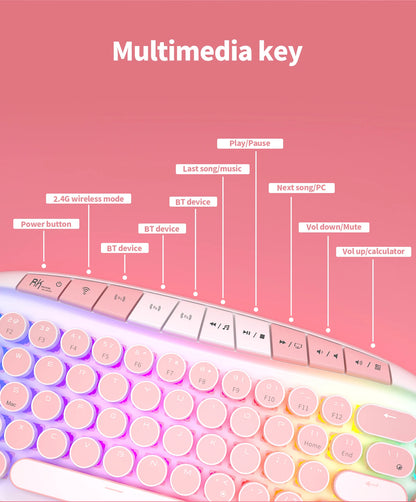 Wireless mechanical keyboard with RGB backlighting
