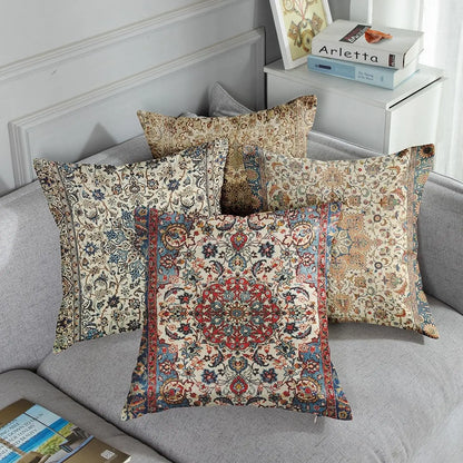 Mandala Pattern Brown Throw Pillowcase Home Decoration Pillow Cover Outdoor Cushion Sofa Cushion Cover Decoration