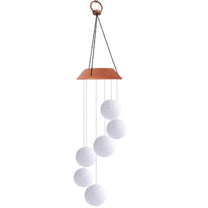 Solar Wind Chime Light - Color Changing LED Crystal Ball Hanging Lights for Garden Party Yard