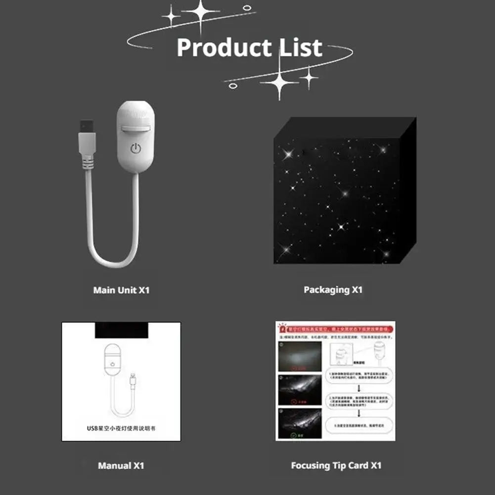 White gooseneck USB LED ambient projector light with adjustable focus for bedroom atmosphere.
