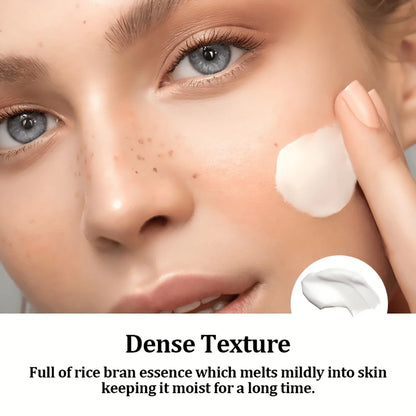 Korean Rice Extract Hydrating Facial Cream For Dry Sensitive Skin With 24 Hour Moisture Brightening