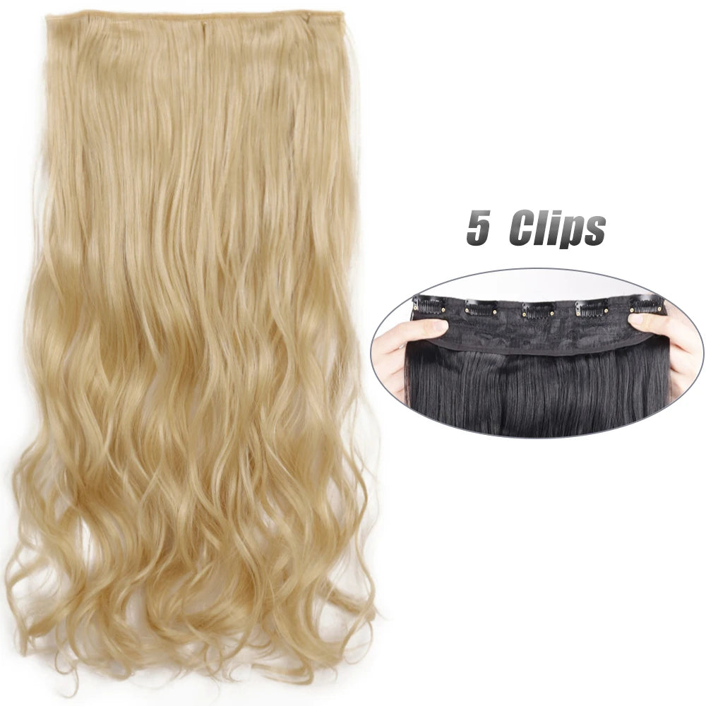 Wavy Clip In Hair Extensions Five Clip Set for Fuller Waves