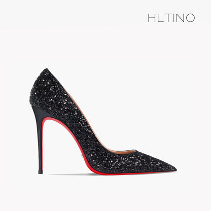 Couture Luxury Red Bottom Glitter Heels | Merch Gone Viral.