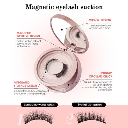 Magnetic Eyelashes 3D Mink - Reusable False Lashes Set with Tweezers Tool