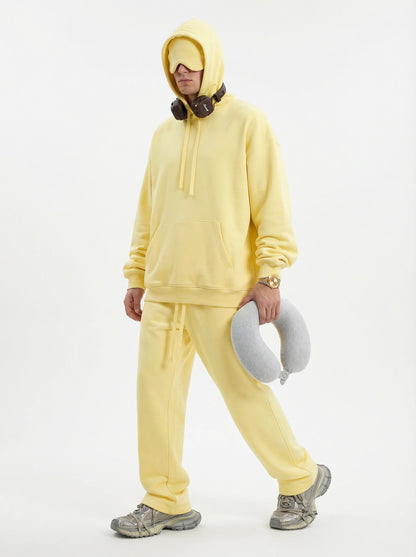 Unisex Cotton Blend Fleece Hoodie And Pants Set With Relaxed Fit And Soft Texture