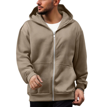 Street Style Backpack Hoodies Men Loose Zip Hooded Sweatshirt Attached Bags and Pockets Y2K Style Integrated School Bag Hoodie