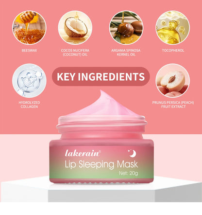 Lip Sleeping Mask Peach Moisturizing And Collagen Enhancing Restores Hydrates And Volumizes Dry And Chapped Lips Care Products