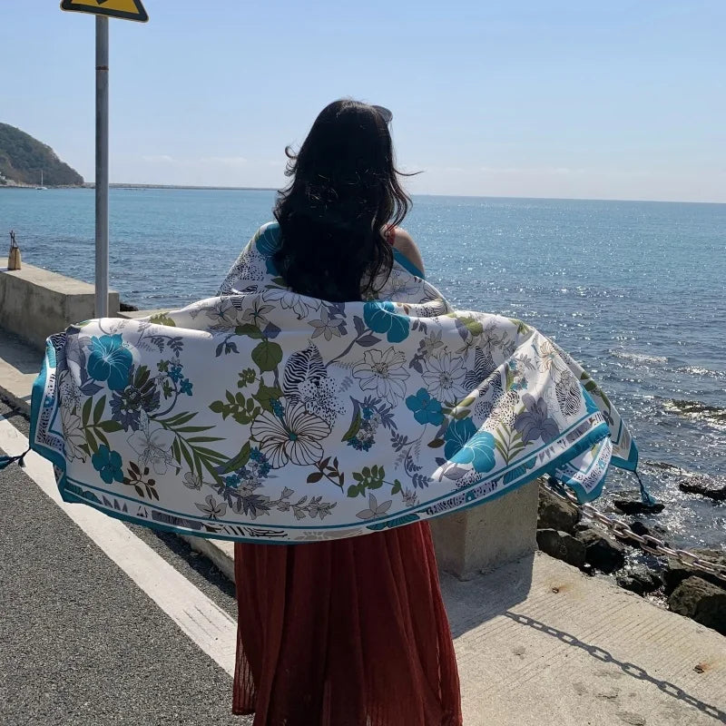 Women's printed beach sarong wrap scarf and sun cover