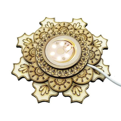 Lotus-shaped LED accent light with layered petal design