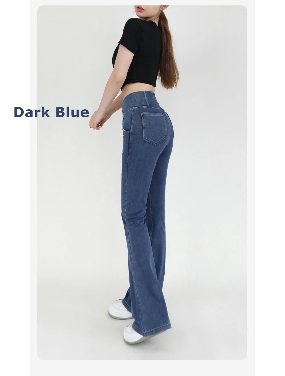 High Waist Denim Bell Bottom Jeans for Women with 4 Way Stretch and Comfortable Fit