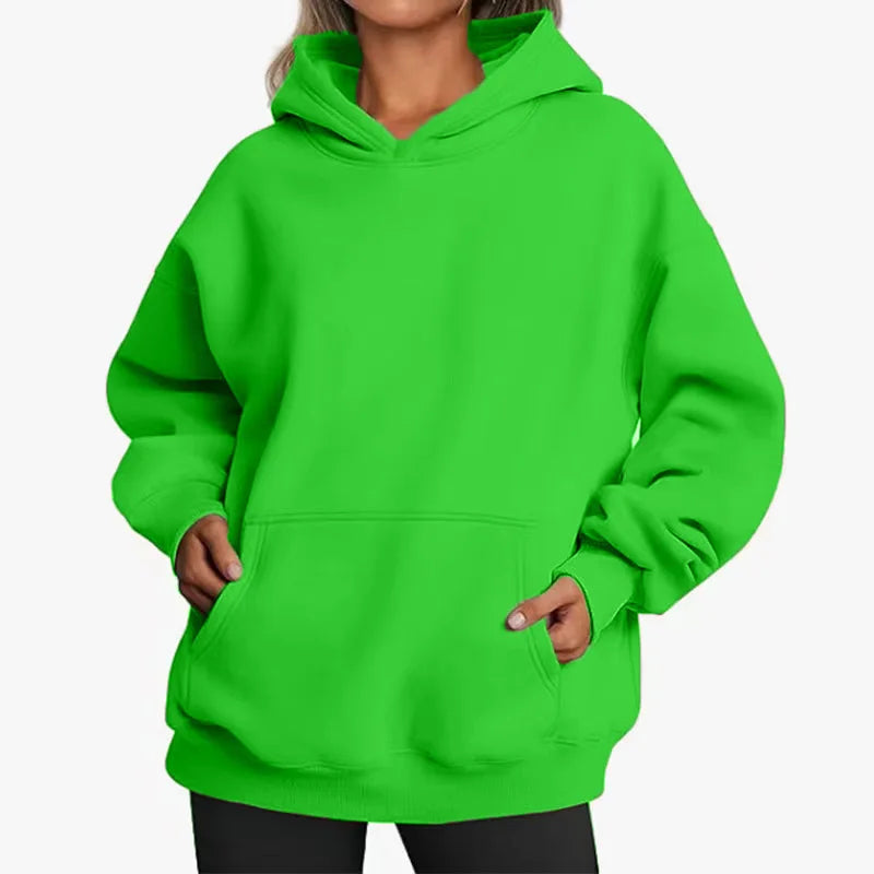 Women's Fleece Hoodie with Oversized Fit and Soft Touch Inner Lining Relaxed Silhouette