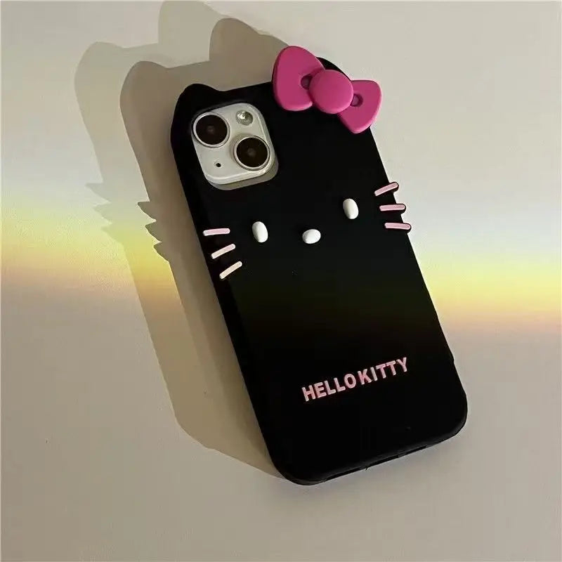 Playful Phone Case with Cat Silhouette Design and Soft Grip