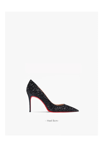 Couture Luxury Red Bottom Glitter Heels | Merch Gone Viral.