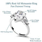 Pear-Cut Ring with Moissanite Center Stone GRA Certification D Color VVS1 for Engagement