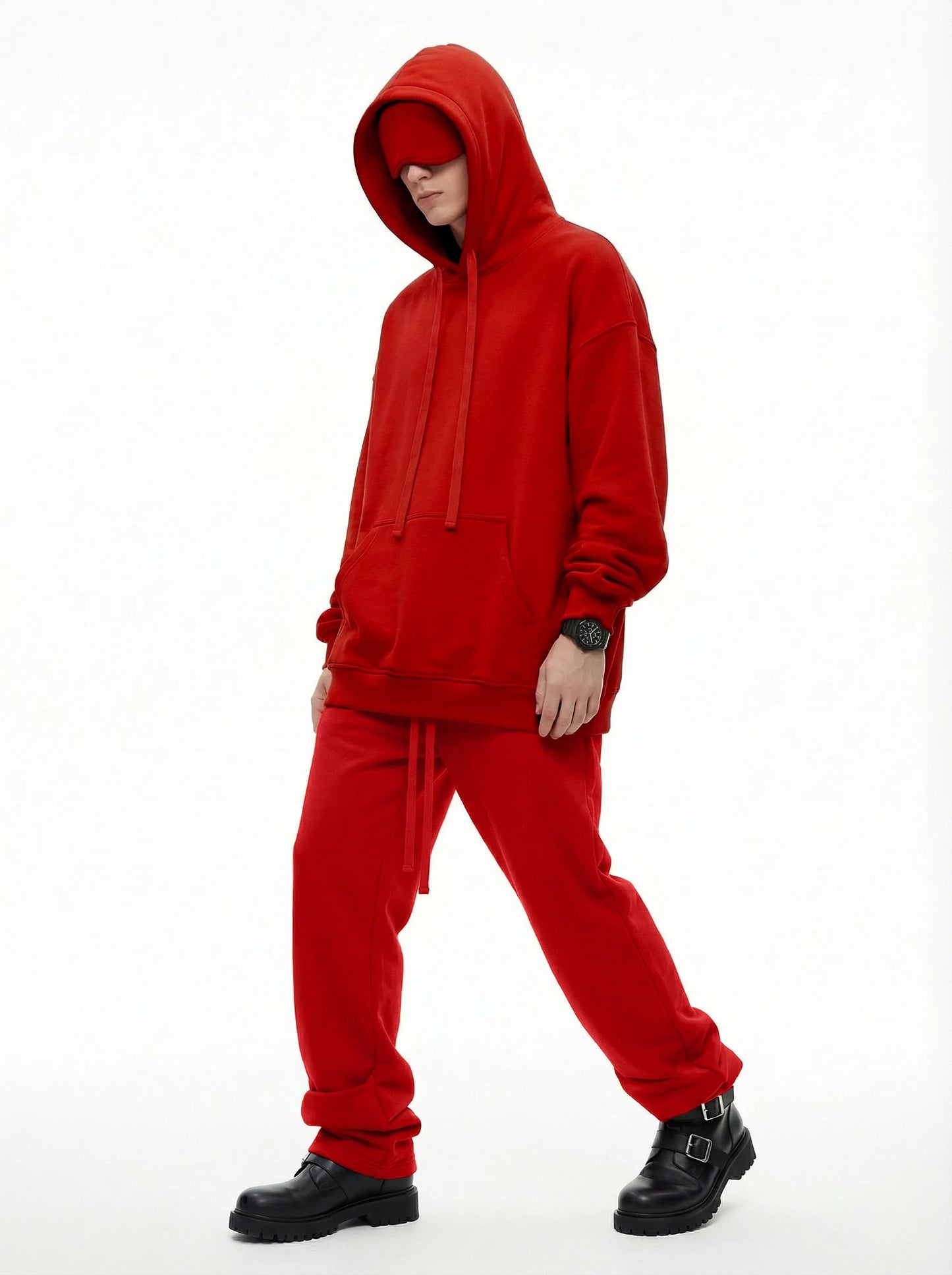 Unisex Cotton Blend Fleece Hoodie And Pants Set With Relaxed Fit And Soft Texture