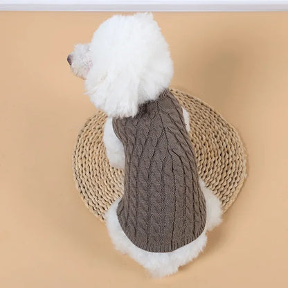 Knitted turtleneck dog sweater for everyday walks and lounging