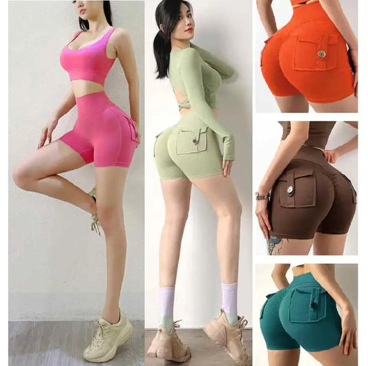 Sexy Yoga Shorts for Women, High Waisted Sports Pants, Fitness Shorts