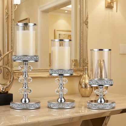 Candle holder with shade, available singly or as a set