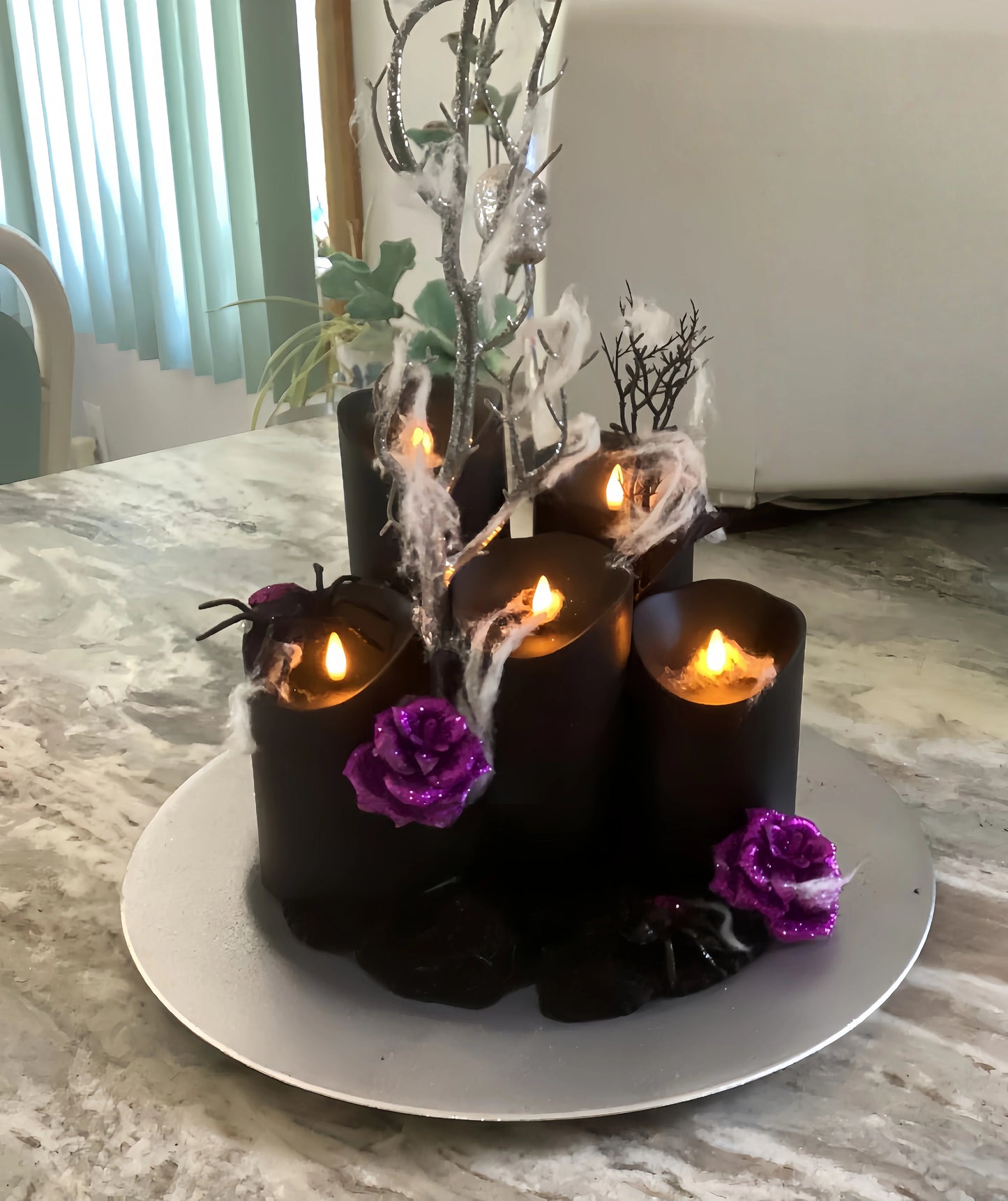 Black Flameless LED Paraffin 3D Wick Pillar Candle Remote Timer