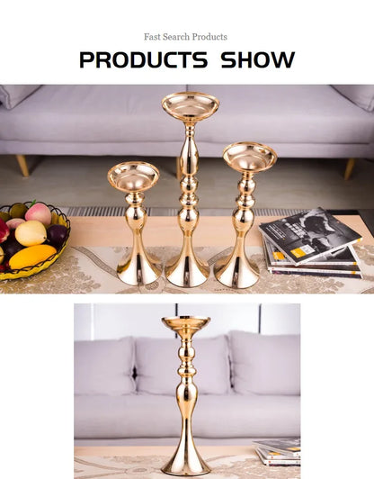 Gold Metal Candle Holder Lantern Centerpiece For Weddings At Home