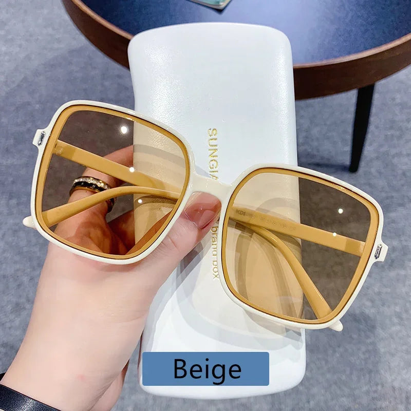 Oversized Sunglasses with Mirrored Gradient UV400 Lenses for Women
