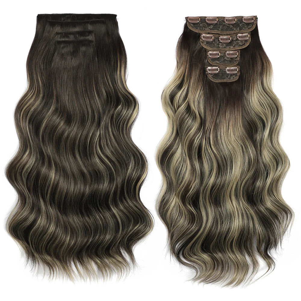 Voluminous Clip-In Hair Extensions 22 Inch Set for Length and Volume