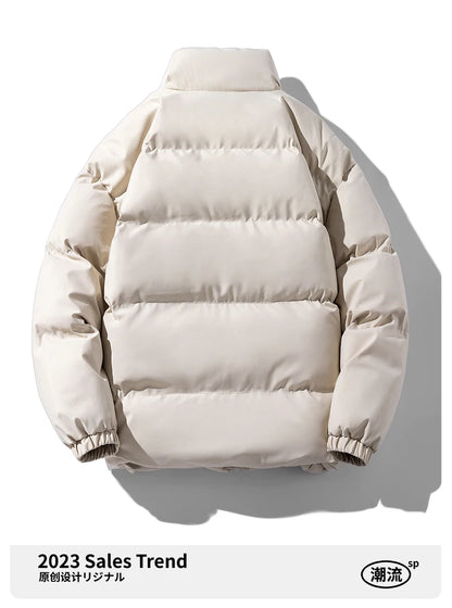 Autumn and Winter Puffer Jacket Men Vintage Warm High Neck Zipper Design Cotton-Padded Coat SINOBILLOW