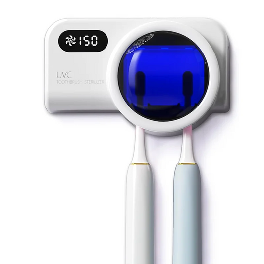 Smart Toothbrush Holder with Wall Mount and Rechargeable Cleaner