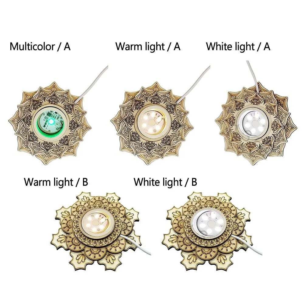 Lotus-shaped LED accent light with layered petal design