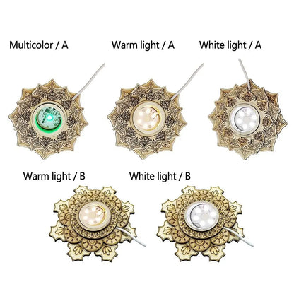 Lotus-shaped LED accent light with layered petal design
