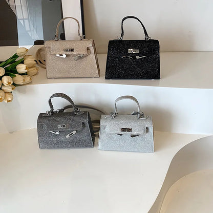 2026 New Kelly Bag for Women Elegant Rhinestone Crossbody Purse Stylish Shoulder Handbag Fashionable Work Tote
