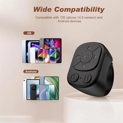 Wireless Ring Remote for Short Video Apps with Bluetooth Page Turning and Camera Shutter