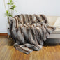 Luxury Faux Fur Blanket High-end Bed  Fox Fur Blankets For Beds Plaid on The Sofa Cover Decoration Home Blankets And Throws