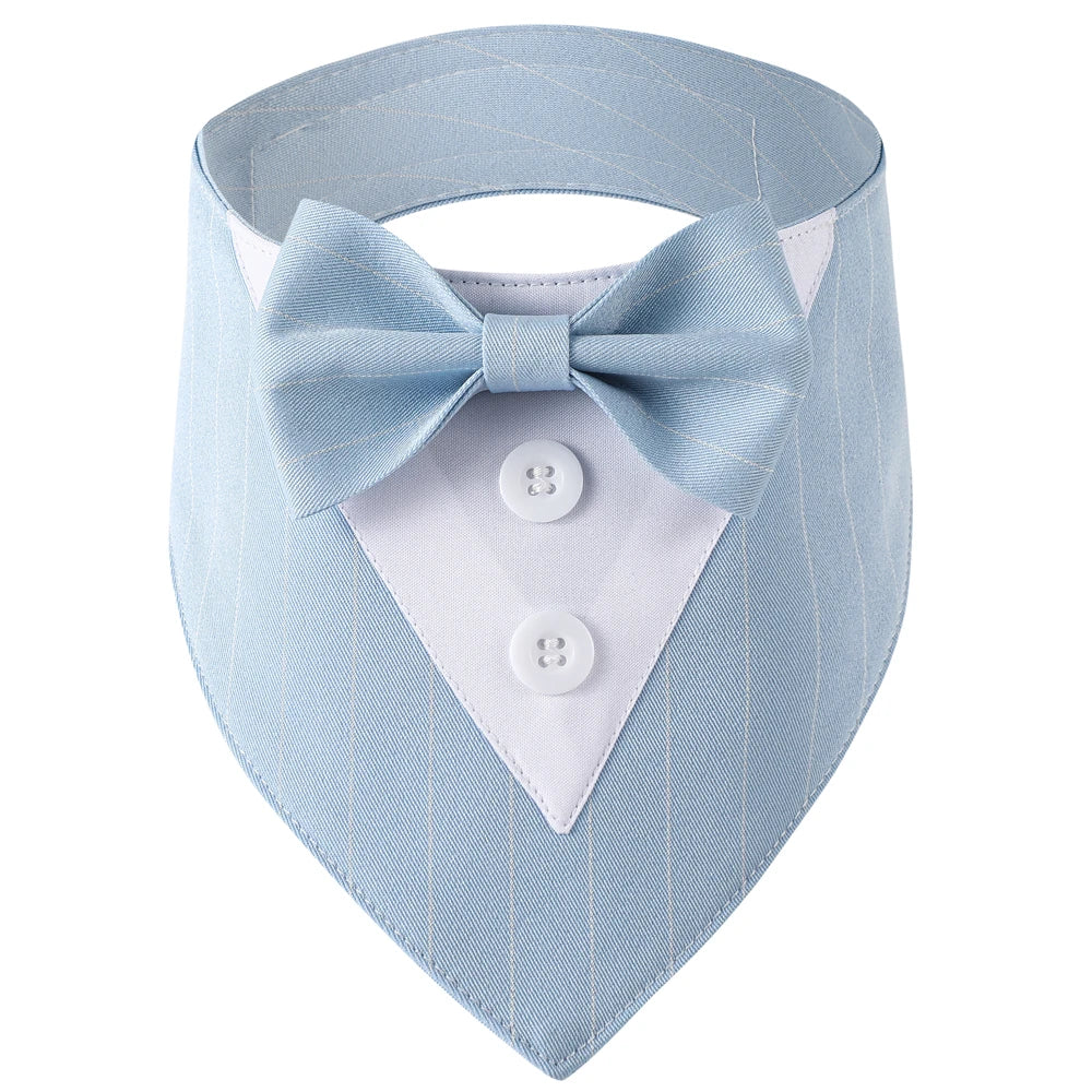 Wedding Big Dog Triangle Scarf with Bow Tie Handsome Pet Bandana for Small Large Dogs Golden Retriever Shepherd Labrador Bibs