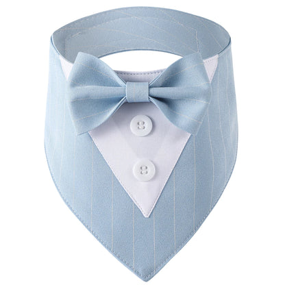 Wedding Big Dog Triangle Scarf with Bow Tie Handsome Pet Bandana for Small Large Dogs Golden Retriever Shepherd Labrador Bibs