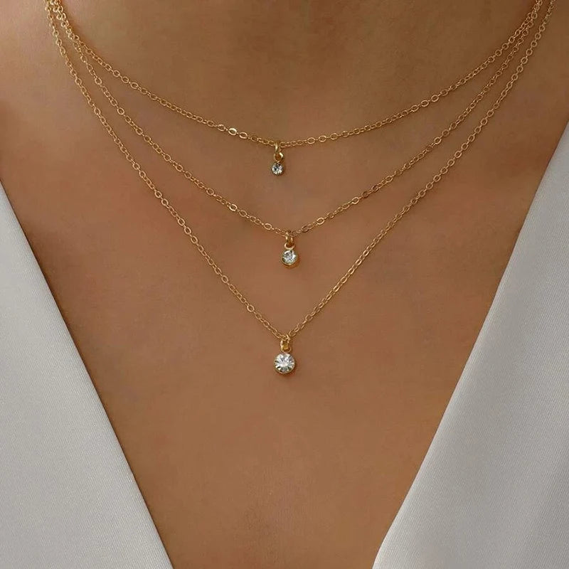 Layered Heart Pendant Necklace with Crystal Bead Detailing for Everyday Sparkle and Delicate Shine