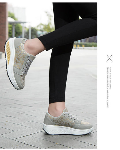 Women Leather Casual Sneakers Fashion Comfortable Platform Walking Shoes Wedge Moccasins Breathable Loafers Zapatos De Mujer