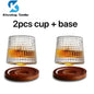 Creative Whiskey Glasses Durable Spinning Glassware Cocktails Wine Brandy Cup Water Juice Tea Mug Party Drinking Glass Tumbler