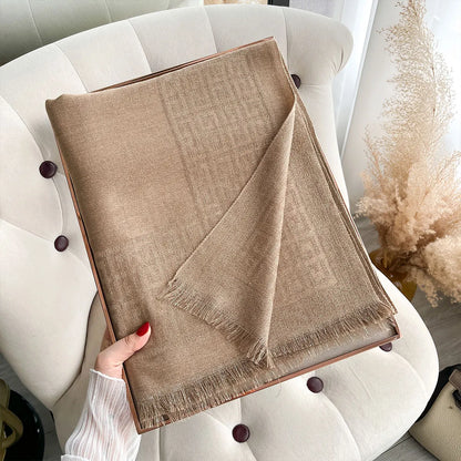 Sun-Protective Hijab Scarf with Golden Thread Accents for Styling
