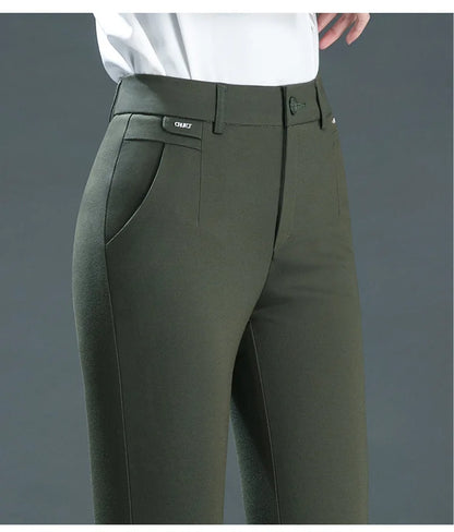 Multiple Pockets Y2k Clothes Straight Leg Pants Elegant Woman Dress Pants Women's Stretch Casual Trousers Clothing