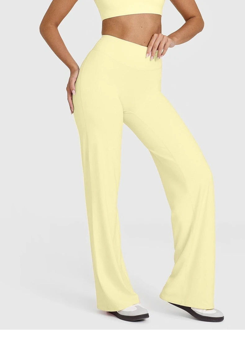Yoga Pants Mid Rise Straight Leg Fit Second Skin Feel