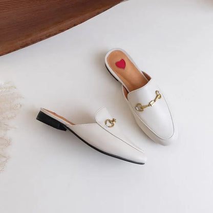 Breathable Mules Genuine Leather Upper for Summer Daily Wear Cushioned