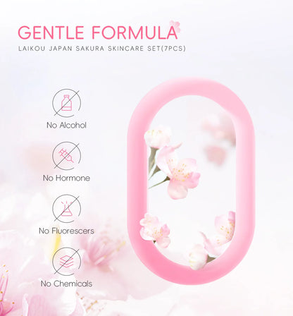 Korean Sakura Skincare Set Hydration Moisturize Cleanse Pores Sunscreen Protection Cosmetic Beauty