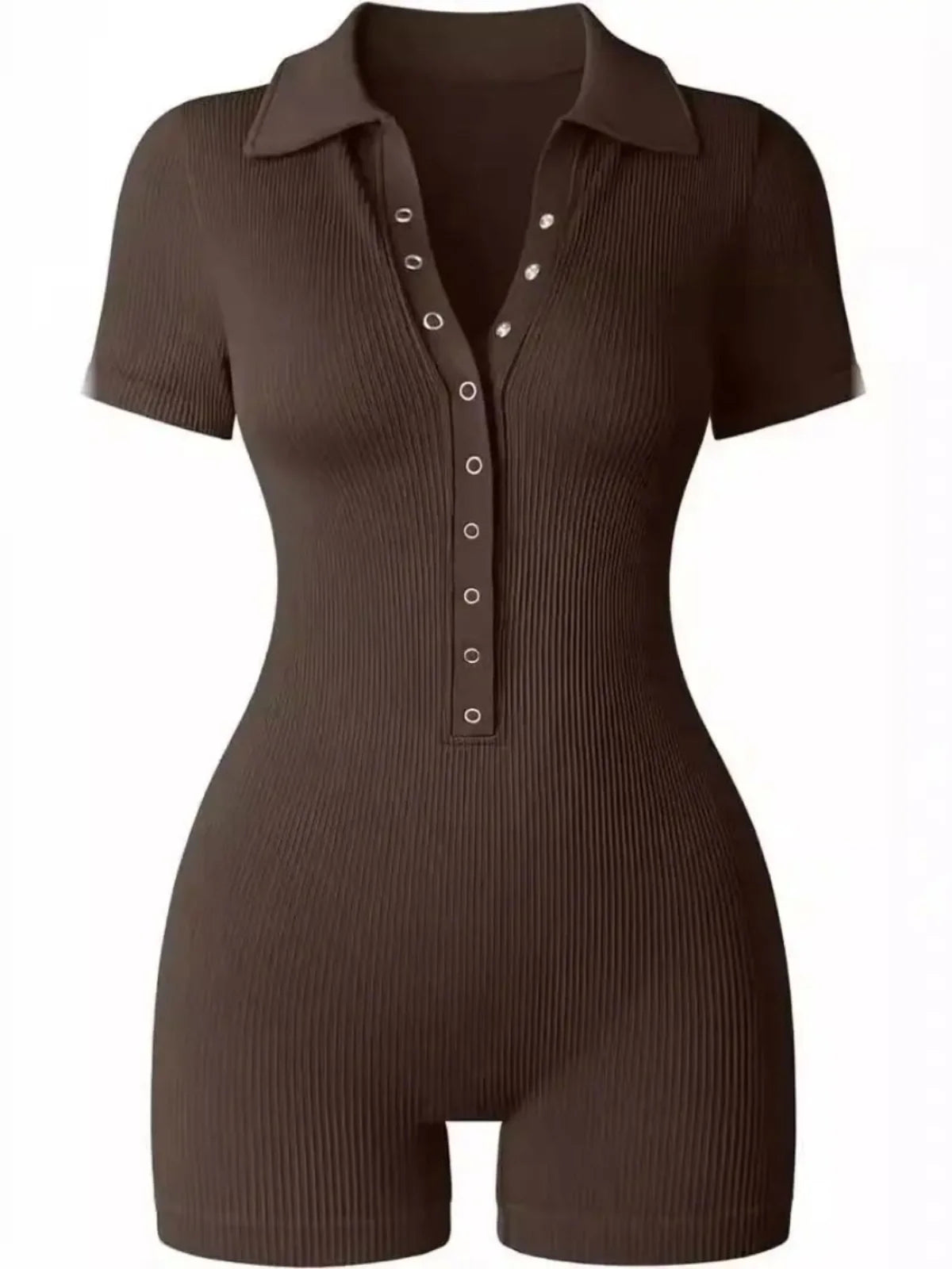 Breathable Collared Jumpsuit with Cinched Waist