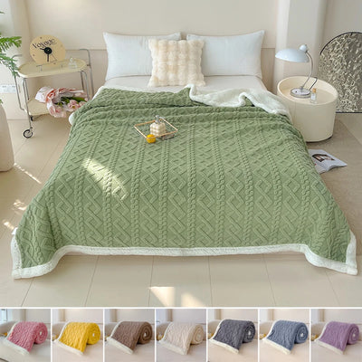 Thickened Throw Blanket For Ultra Soft Cozy Warmth On Bed And Sofa Multifunctional Design