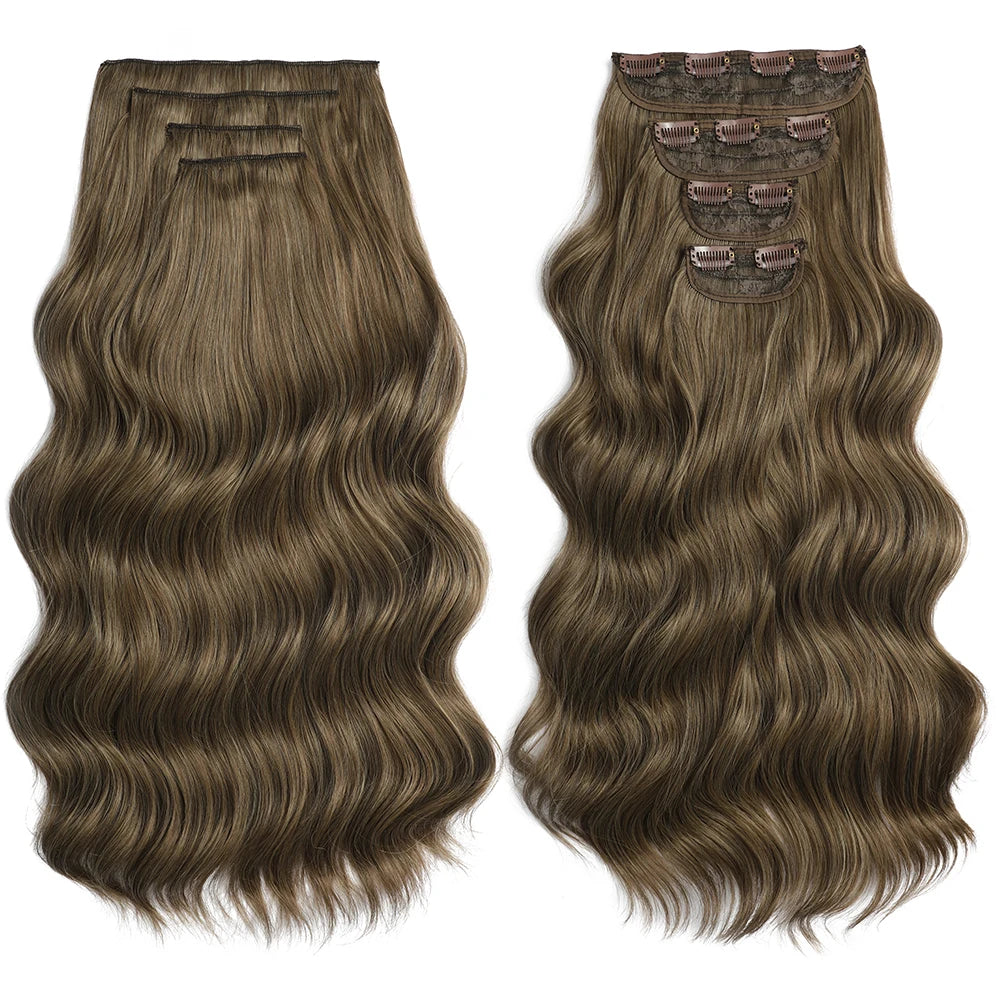 Voluminous Clip-In Hair Extensions 22 Inch Set for Length and Volume