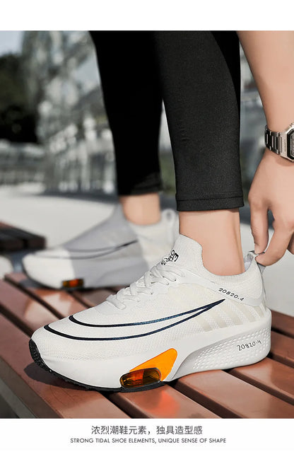 Breathable Sneakers for Marathon Training Cushioned Insole Nonslip Grip