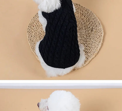 Knitted turtleneck dog sweater for everyday walks and lounging