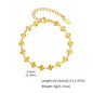 Elegant Four Leaf Clover Bracelet - Gold Plated Stainless Steel Flower Charm Bangle